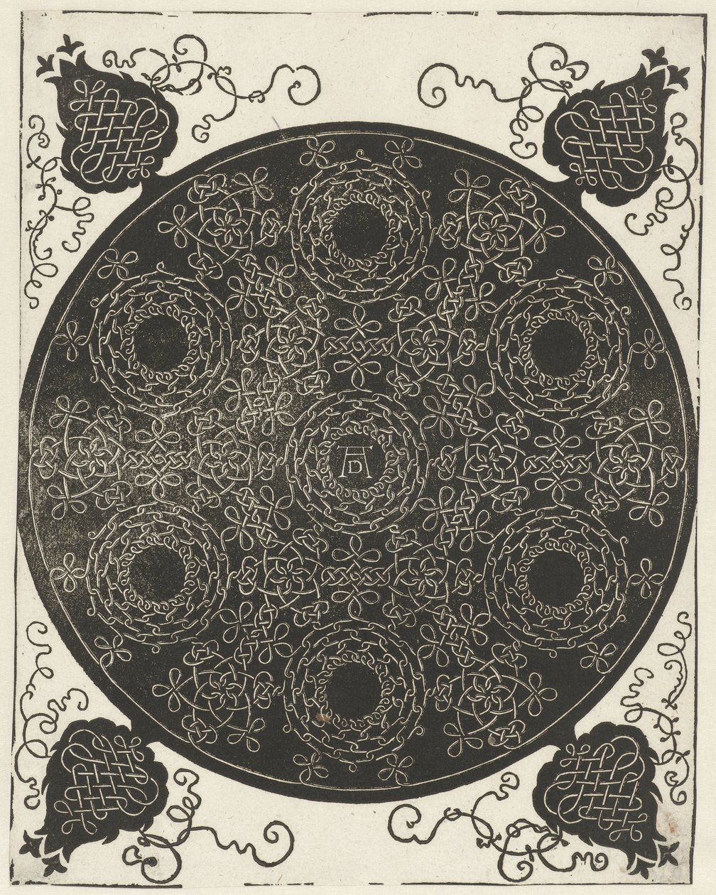 Exemple de broderie avec sept motifs en forme de couronne - Albrecht Dürer