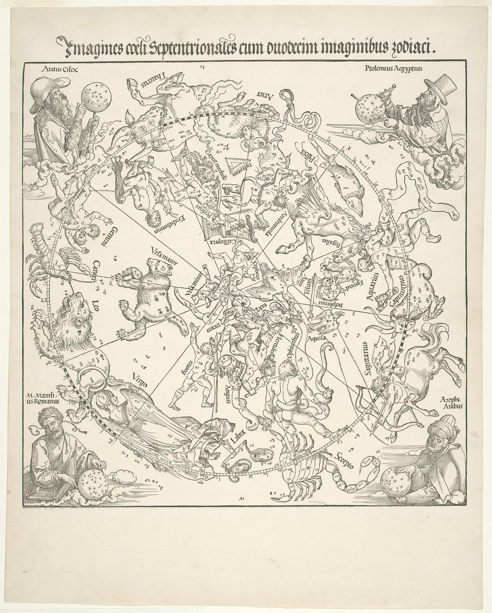 Carte céleste du ciel nord (Imagines coeli septentrionalis) - Albrecht Dürer
