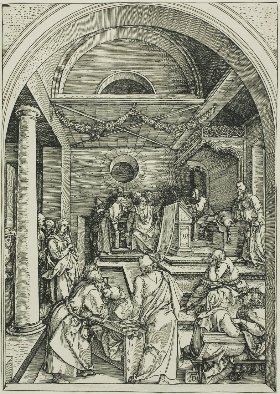 Le Christ parmi les docteurs, de La Vie de la Vierge - Albrecht Dürer