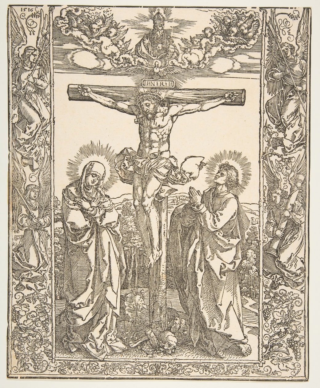 Christ en Croix entre la Vierge et Saint Jean - Albrecht Dürer