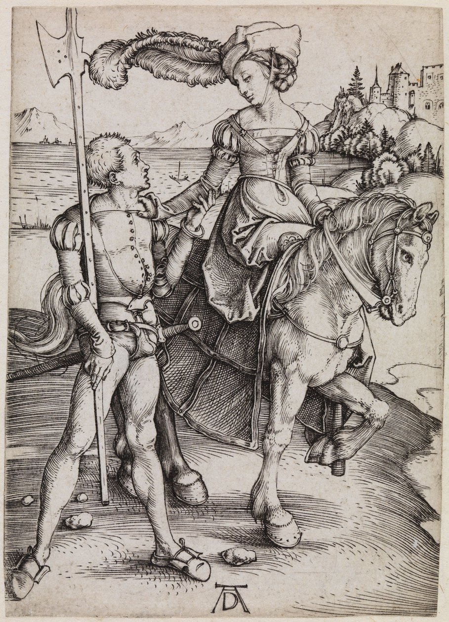 La demoiselle à cheval et le lansquenet - Albrecht Dürer