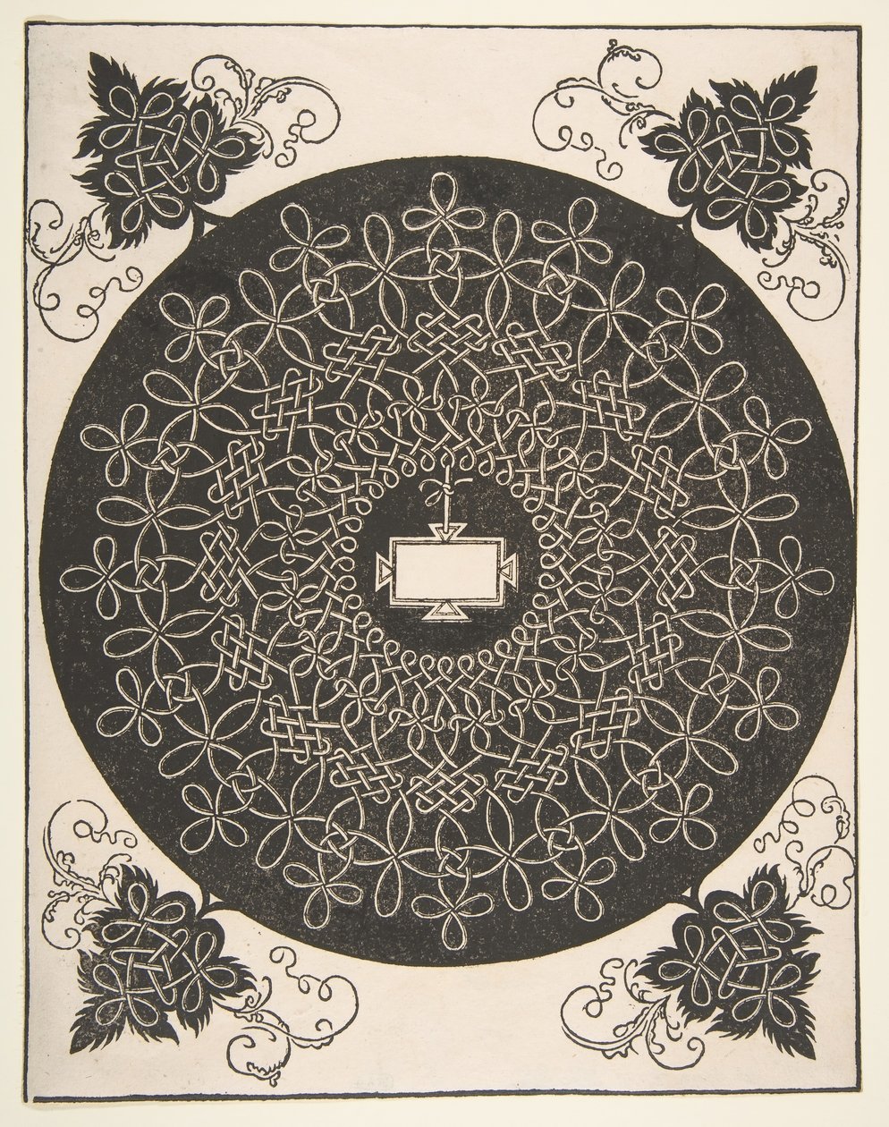Motif de broderie avec un panneau oblong au centre, avant 1521 - Albrecht Dürer