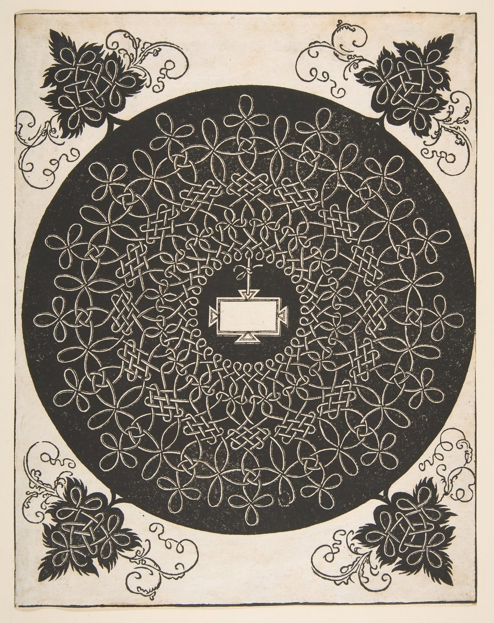 Motif de broderie avec un panneau oblong au centre, avant 1521 - Albrecht Dürer