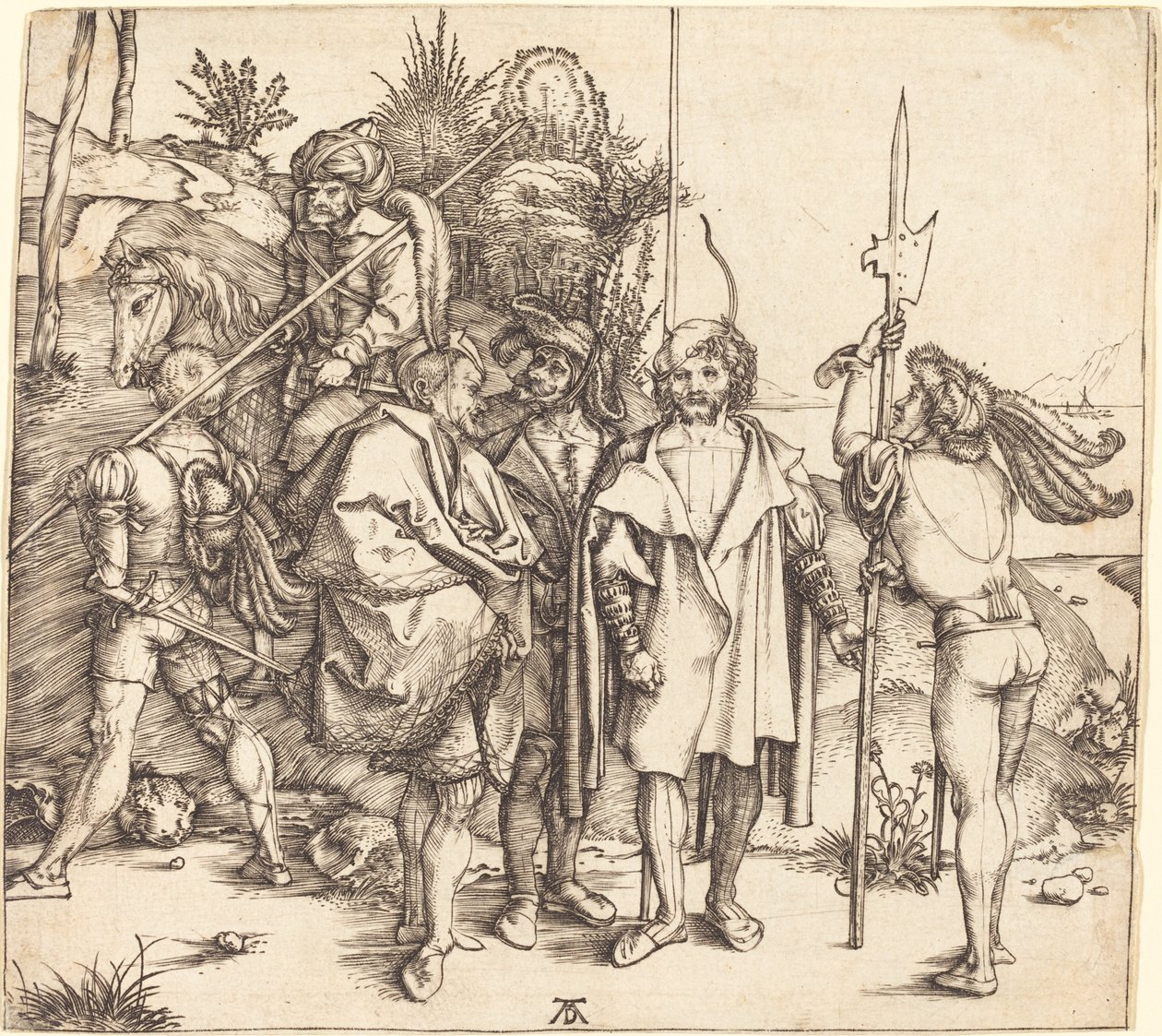 Cinq Soldats et un Turc à Cheval - Albrecht Dürer