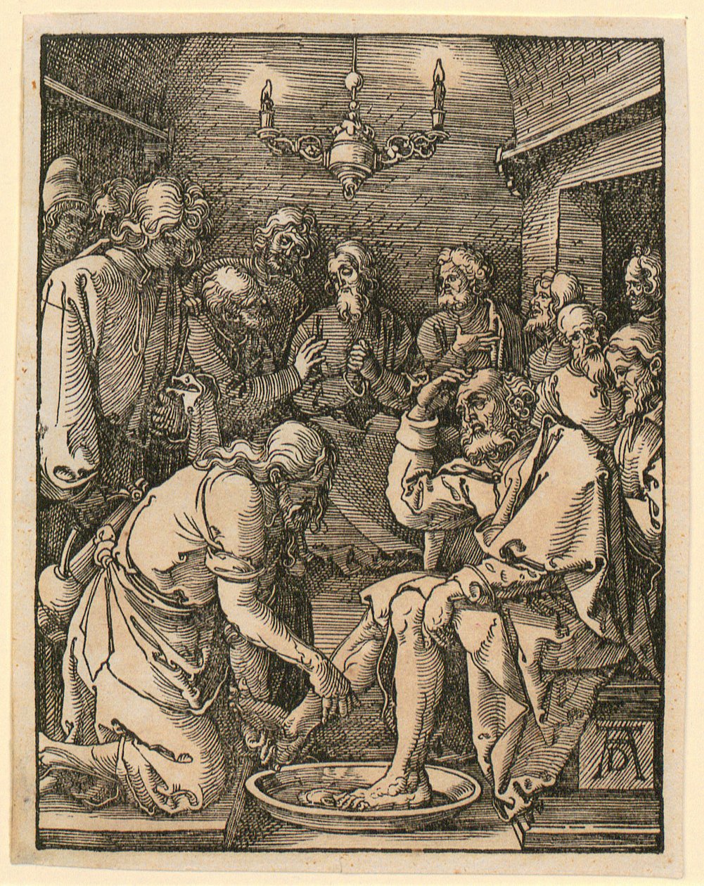 Lavage des pieds, planche 10 de la série «Petite Passion sur bois» - Albrecht Dürer