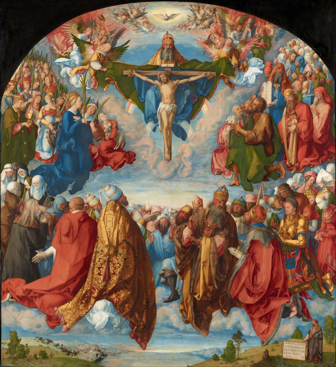 French : Tableau de la Toussaint ("Landauer Altar") Adoration de la Trinité - Albrecht Dürer