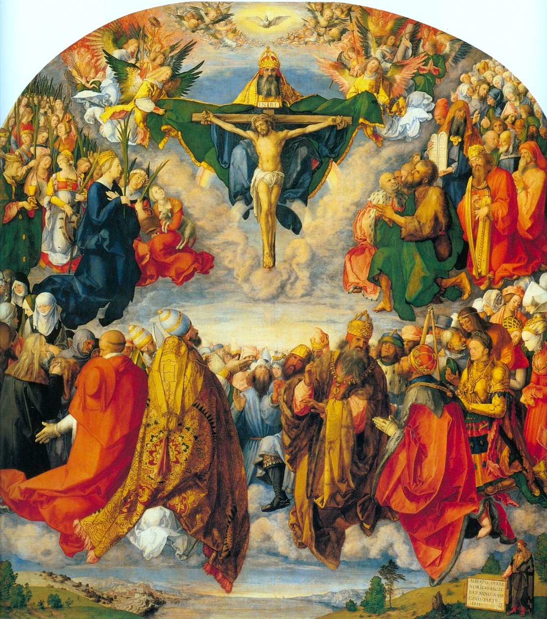 French : Tableau de la Toussaint ("Landauer Altar") Adoration de la Trinité - Albrecht Dürer