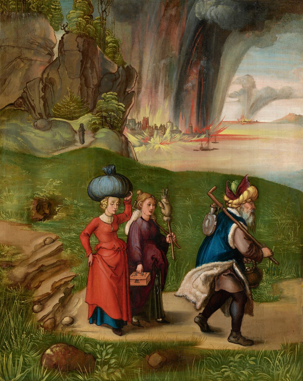 French : Lot and his daughters Lot and his daughters - Albrecht Dürer