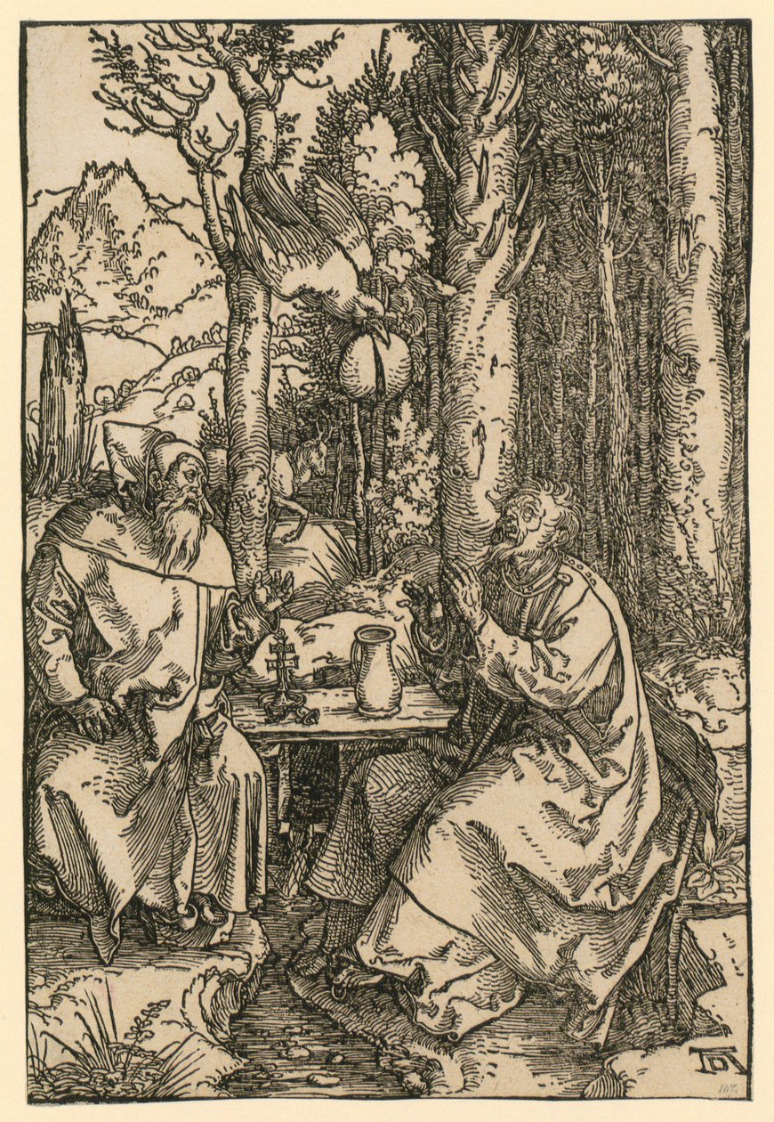 Les saints ermites Antoine et Paul - Albrecht Dürer