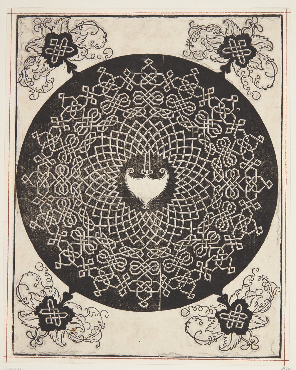 Motif de cordon entrelacé avec centre en forme de cœur - Albrecht Dürer