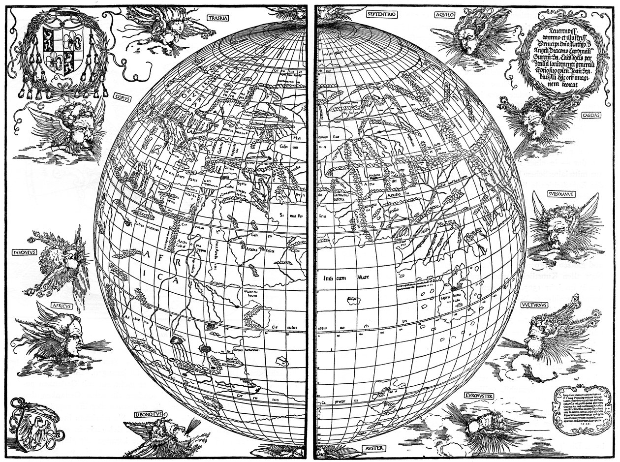 Carte du monde de Johannes Stabius, 1515, 1936 - Albrecht Dürer