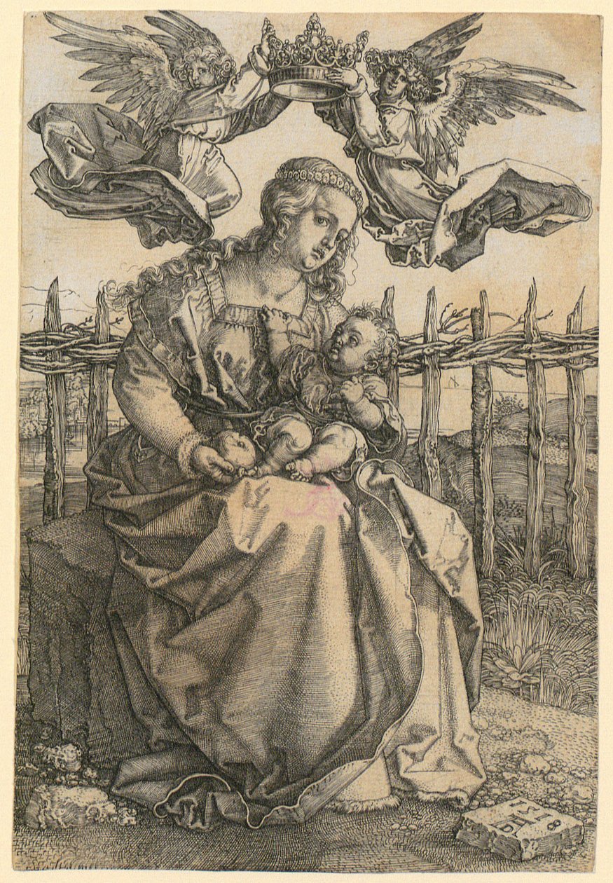 Vierge Marie couronnée par deux anges - Albrecht Dürer