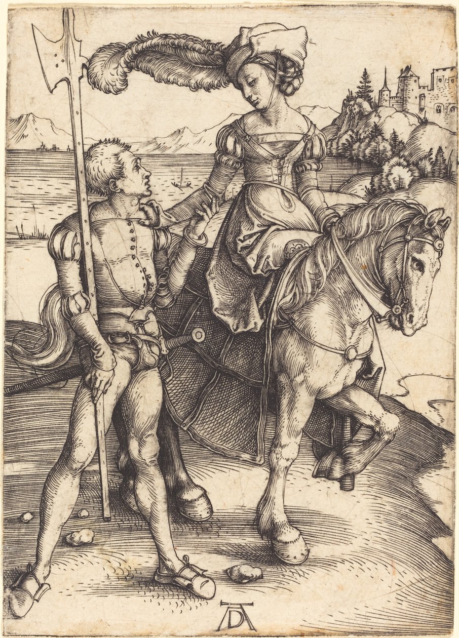 Dame à cheval et le lansquenet - Albrecht Dürer