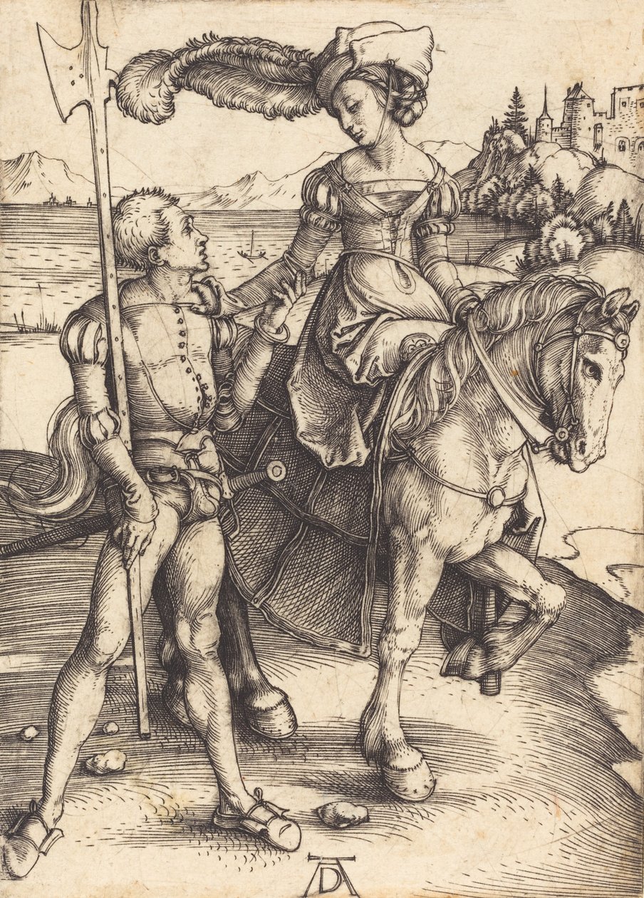 Dame à cheval et le Lansquenet, vers 1497 - Albrecht Dürer