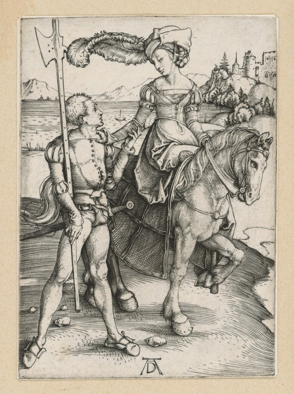 Lansquenet et jeune dame à cheval - Albrecht Dürer