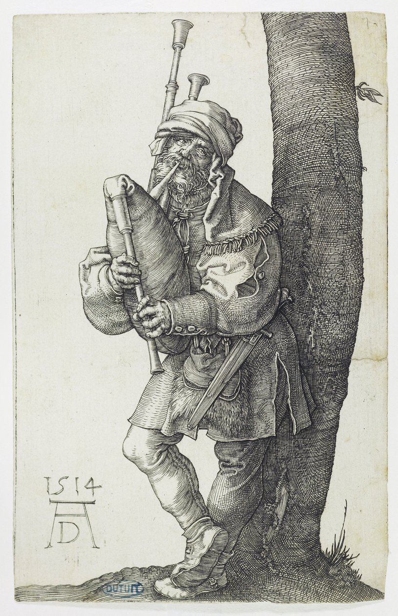 Le Joueur de cornemuse (Bartsch 91) - Albrecht Dürer