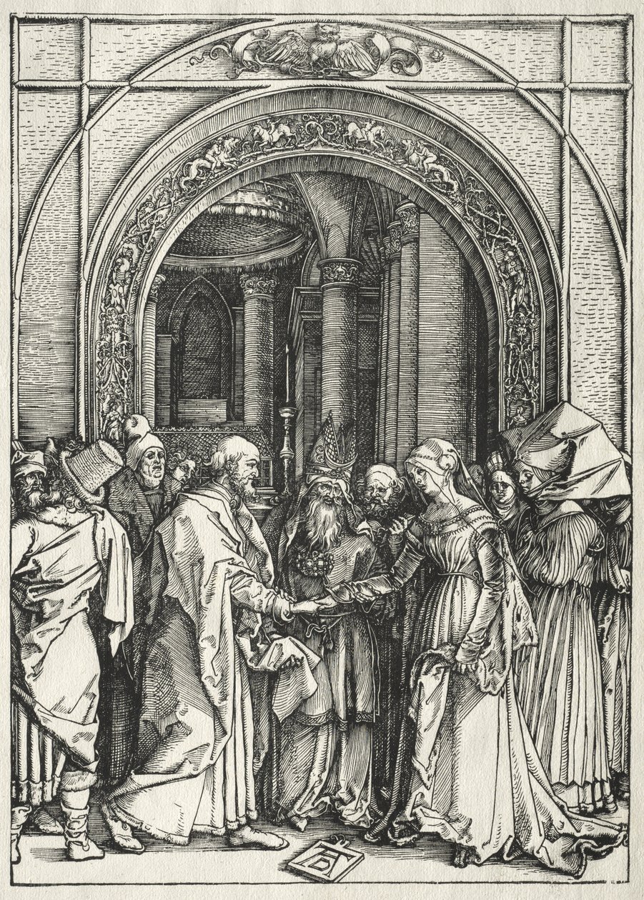 La vie de la Vierge : Le mariage de la Vierge et de saint Joseph - Albrecht Dürer