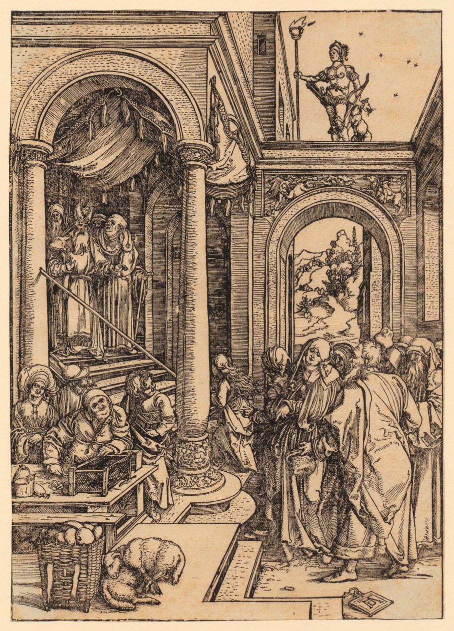 La présentation de Marie au temple, feuille n° 6 de la série « La vie de Marie » - Albrecht Dürer