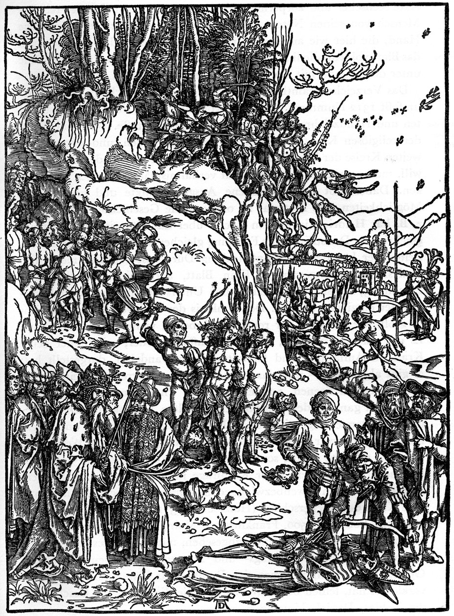Le martyre des dix mille chrétiens sur le mont Ararat, 1495-1497, 1936 - Albrecht Dürer