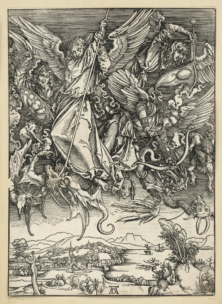 Le combat de Michel contre le dragon (Apocalypse) - Albrecht Dürer