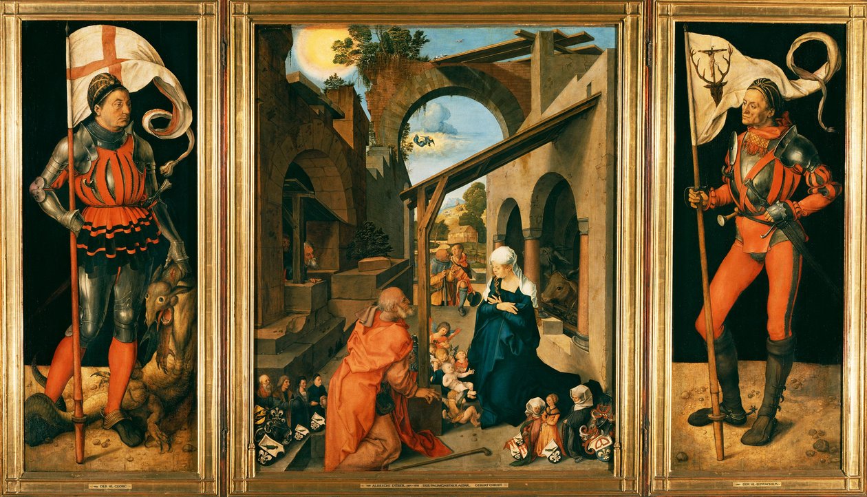 Autel de Paumgartner : Lukas Paumgartner dans le rôle de saint Eustache - Albrecht Dürer