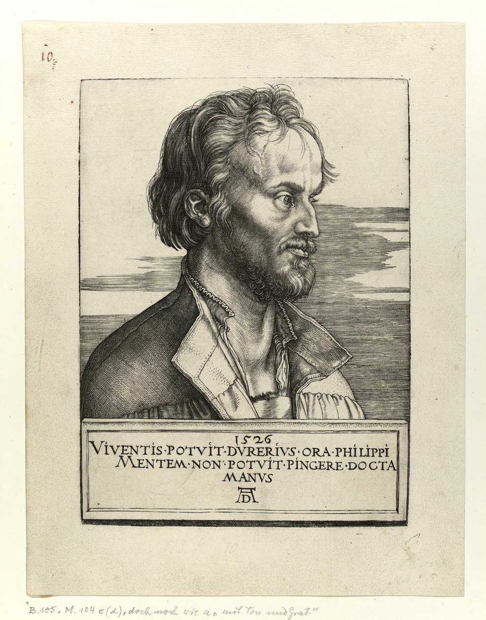 Portrait de Philipp Melanchton, 1526 - Albrecht Dürer