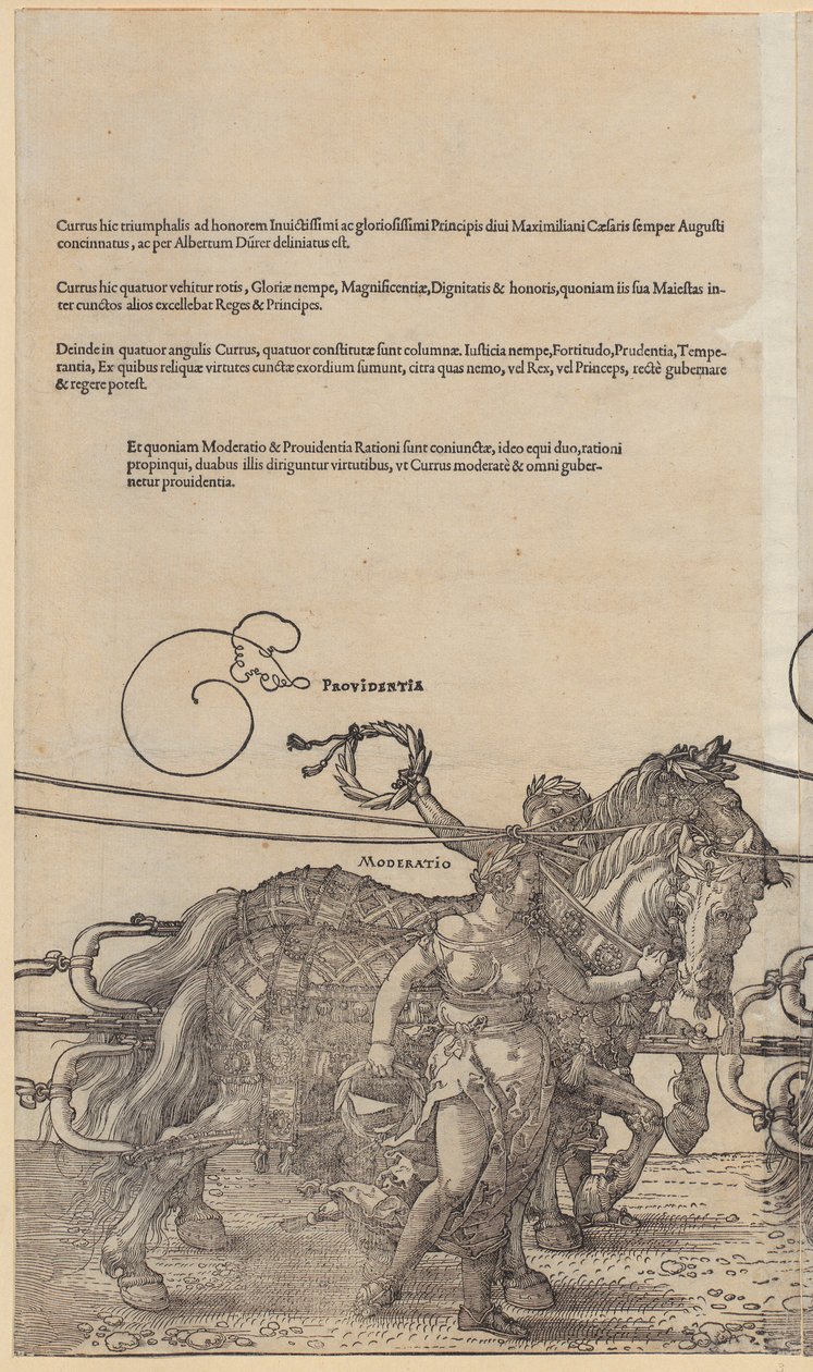 Providentia, feuille 3 de la série « Le grand char triomphal » - Albrecht Dürer