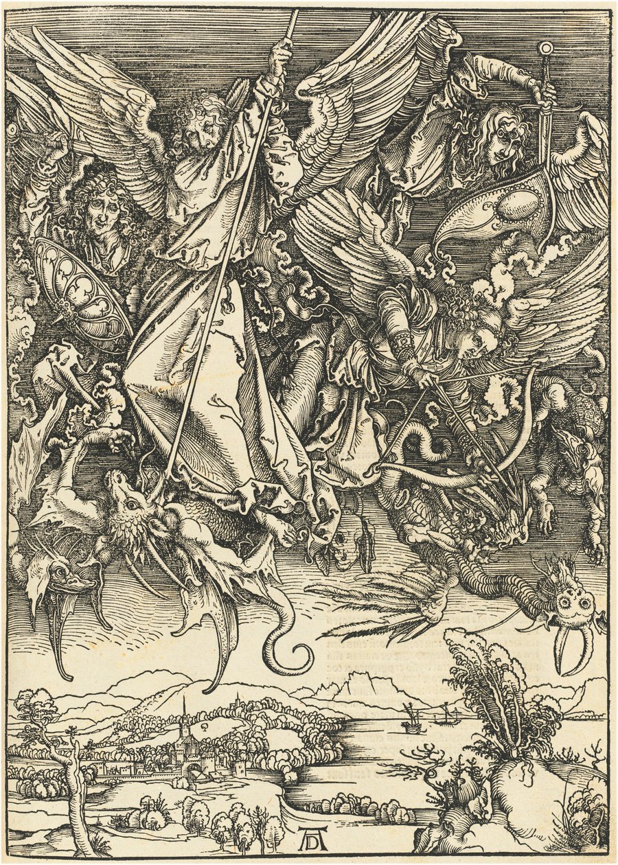 Saint Michel combattant le dragon - Albrecht Dürer