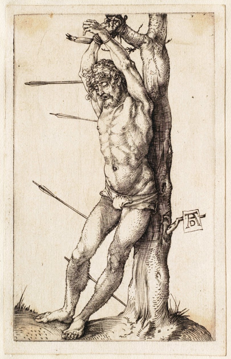 Saint Sébastien attaché à l