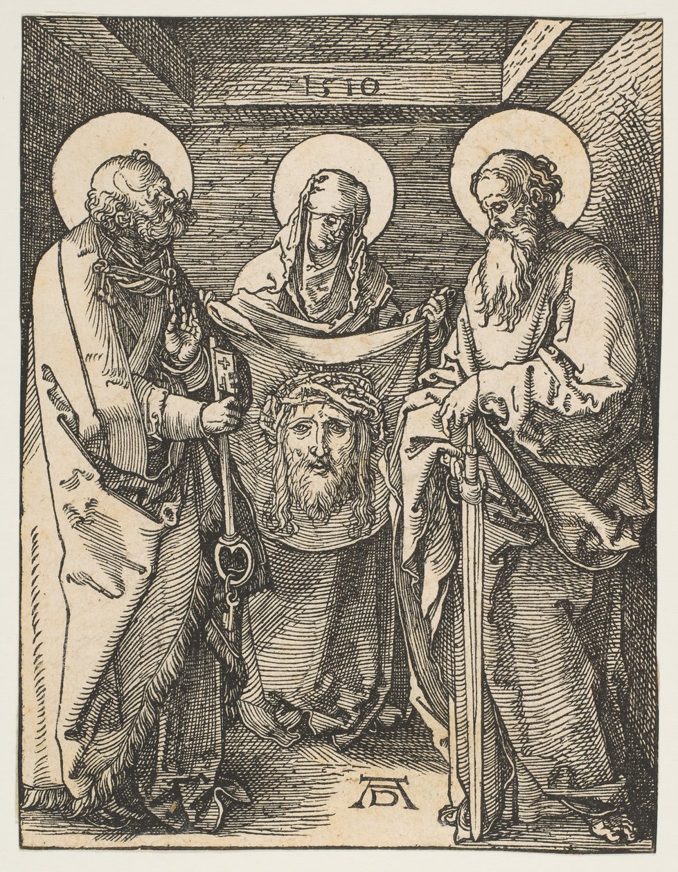 Sainte Véronique entre Saint Pierre et Saint Paul, de La Petite Passion - Albrecht Dürer