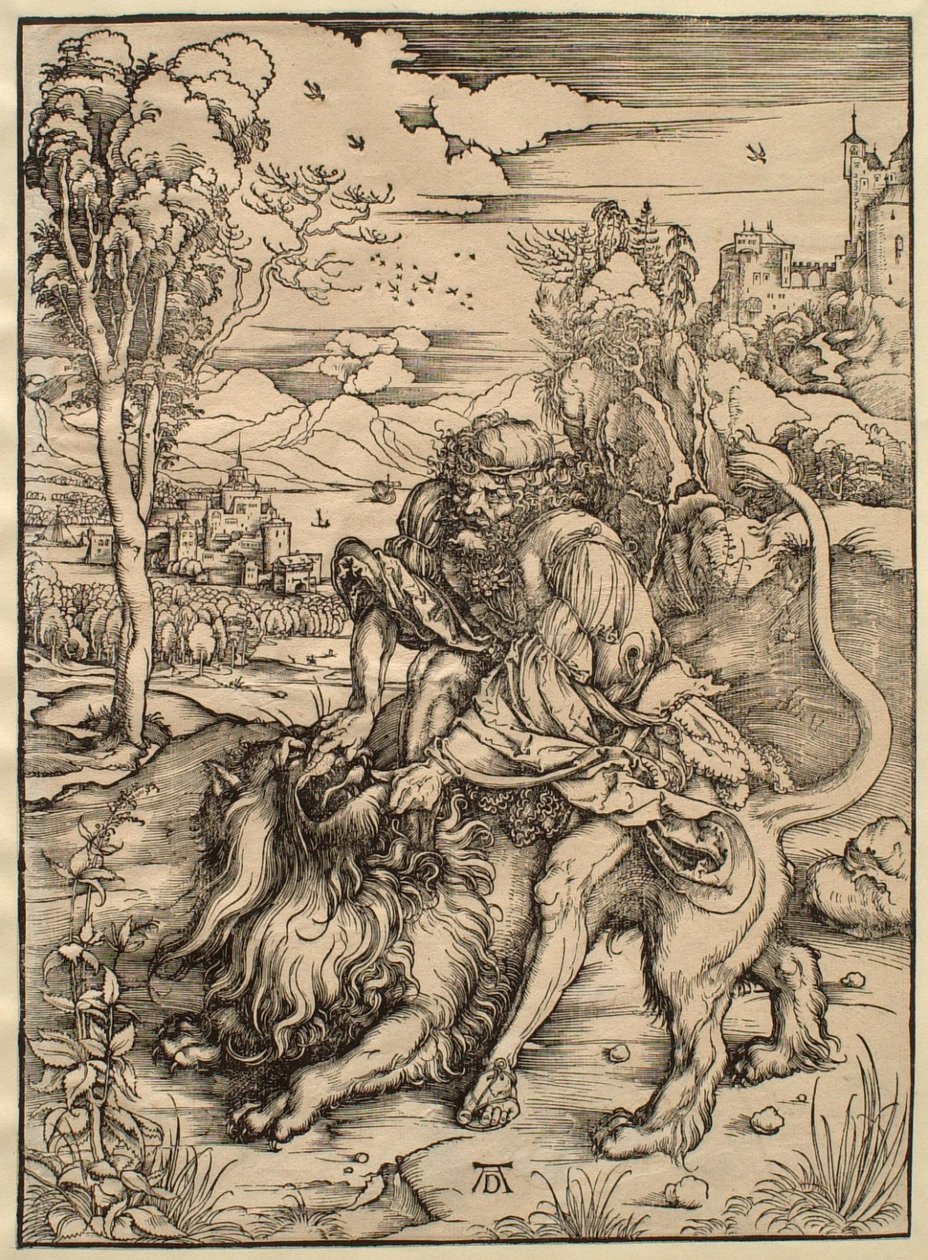 Samson combattant le lion - Albrecht Dürer