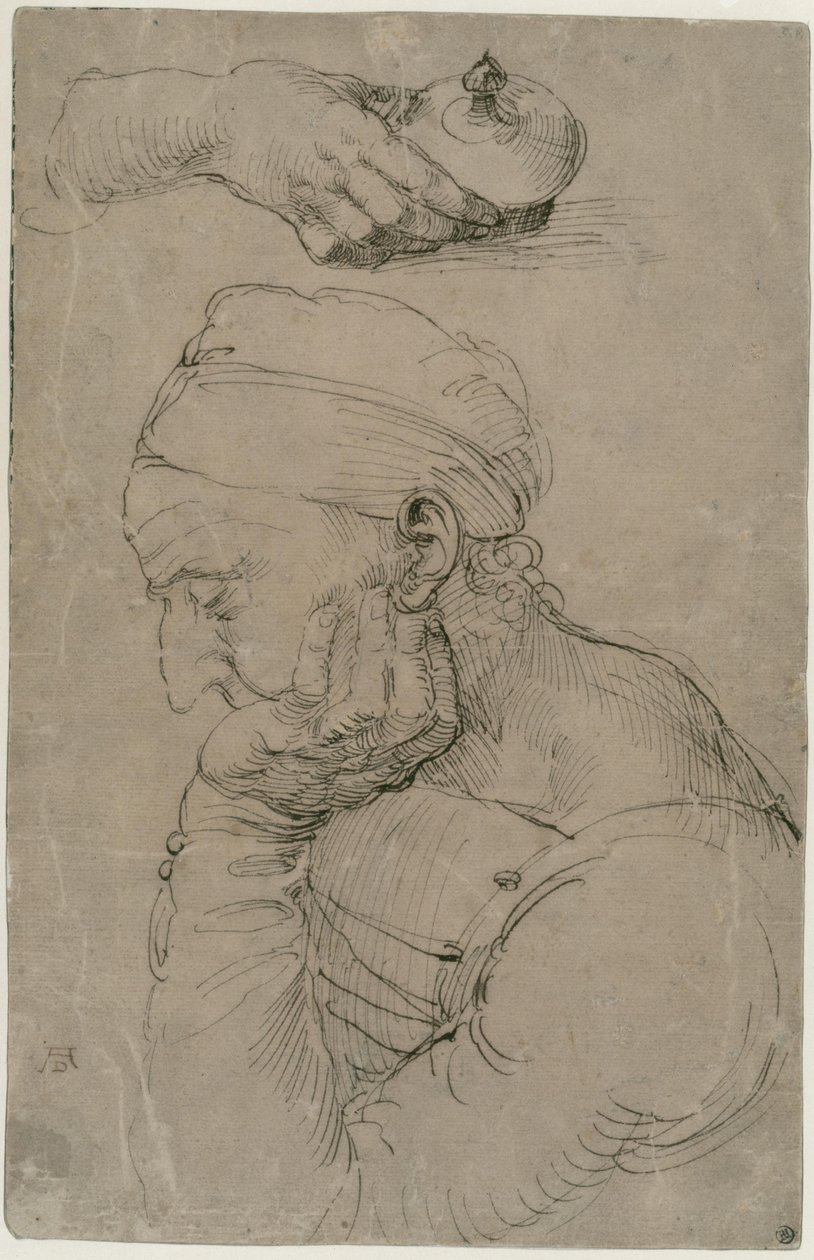Homme endormi et étude d