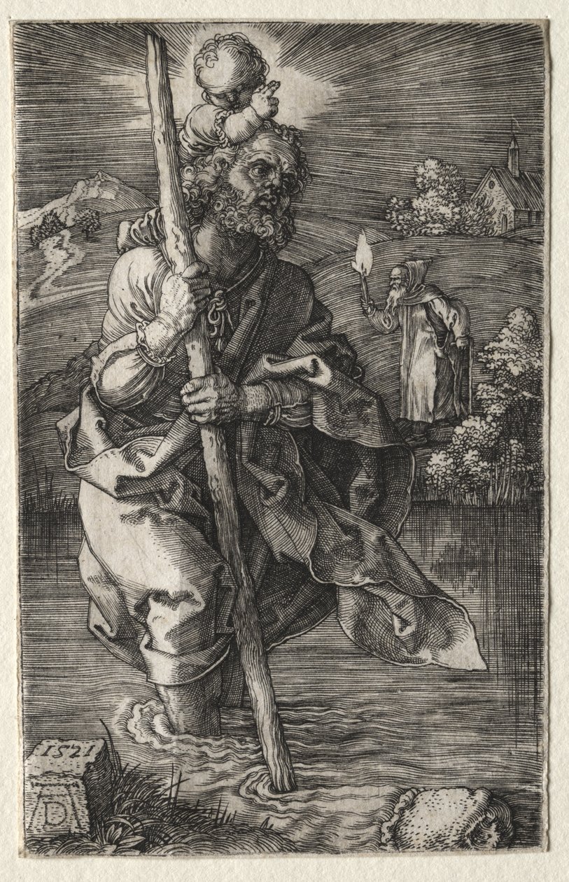 Saint Christophe, tourné vers la droite - Albrecht Dürer