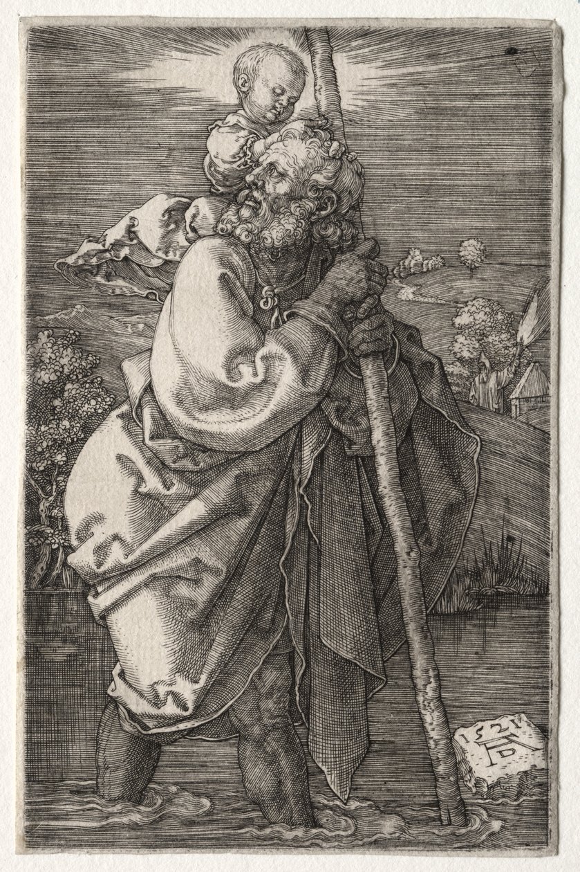 Saint Christophe, Tourné vers la Gauche - Albrecht Dürer