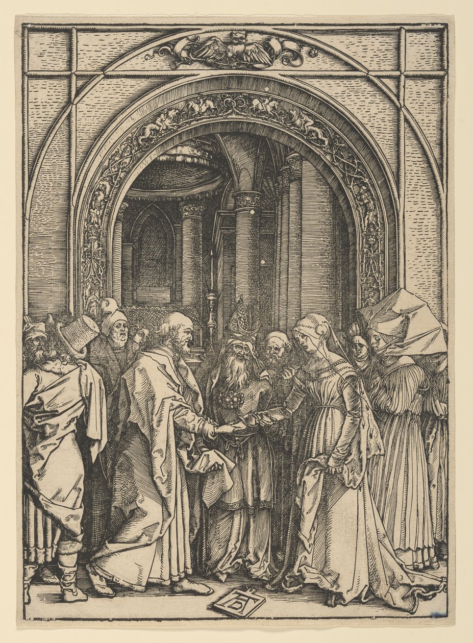 Les fiançailles de la Vierge, tiré de *La Vie de la Vierge* - Albrecht Dürer
