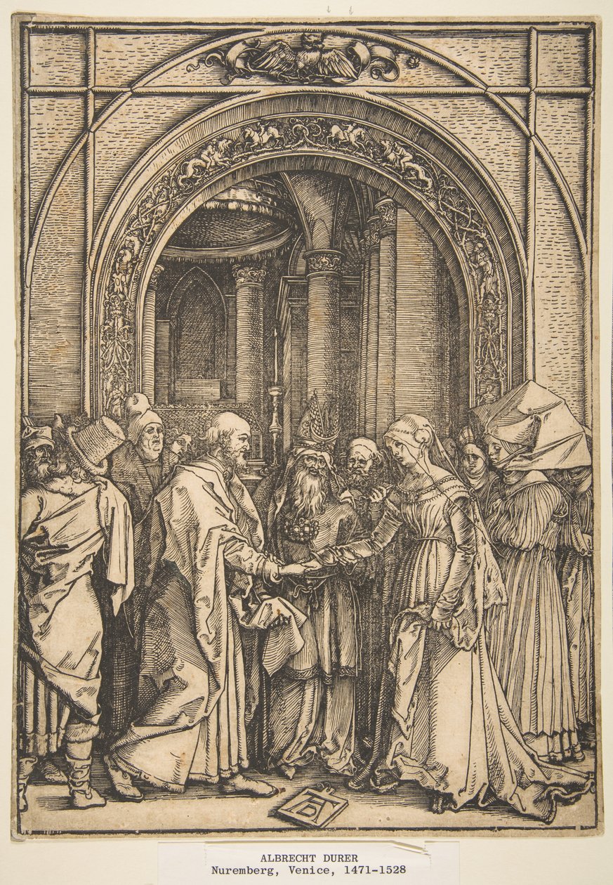 Les fiançailles de la Vierge, tiré de « La Vie de la Vierge » - Albrecht Dürer