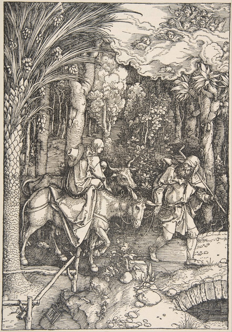 La Fuite en Égypte, de La Vie de la Vierge, Édition latine, 1511 - Albrecht Dürer