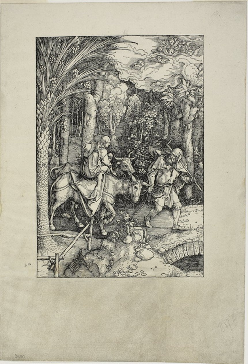 La Fuite en Égypte, de la Vie de la Vierge - Albrecht Dürer