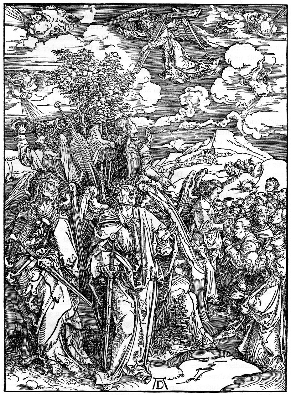 Les Quatre Anges tenant les vents, 1498, 1936 - Albrecht Dürer