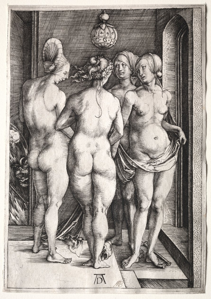Les Quatre Sorcières Quatre Femmes Nues, 1497 - Albrecht Dürer
