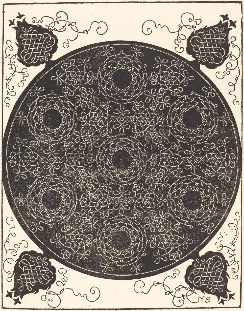 Le quatrième nœud combinant sept groupes circulaires de nœuds avec des centres noirs, probablement 1506-1507 - Albrecht Dürer