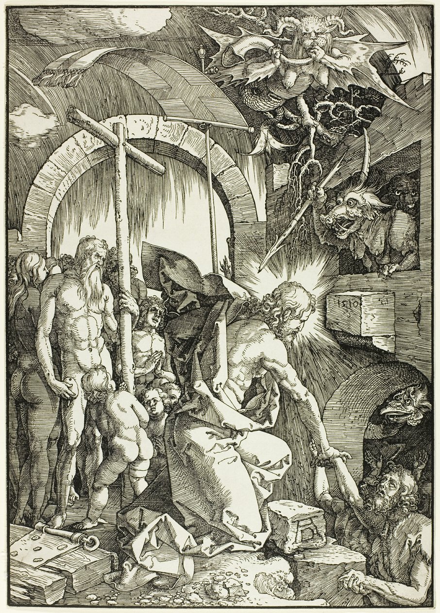 La Descente aux Enfers - Le Christ au Limbe, planche neuf de La Grande Passion - Albrecht Dürer