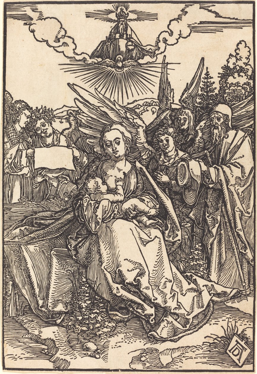 La Sainte Famille avec cinq anges - Albrecht Dürer