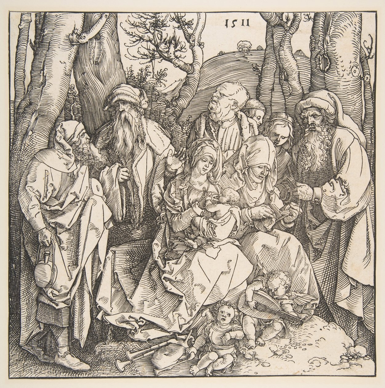 La Sainte Famille avec des Saints et Deux Anges Musiciens, 1511 - Albrecht Dürer