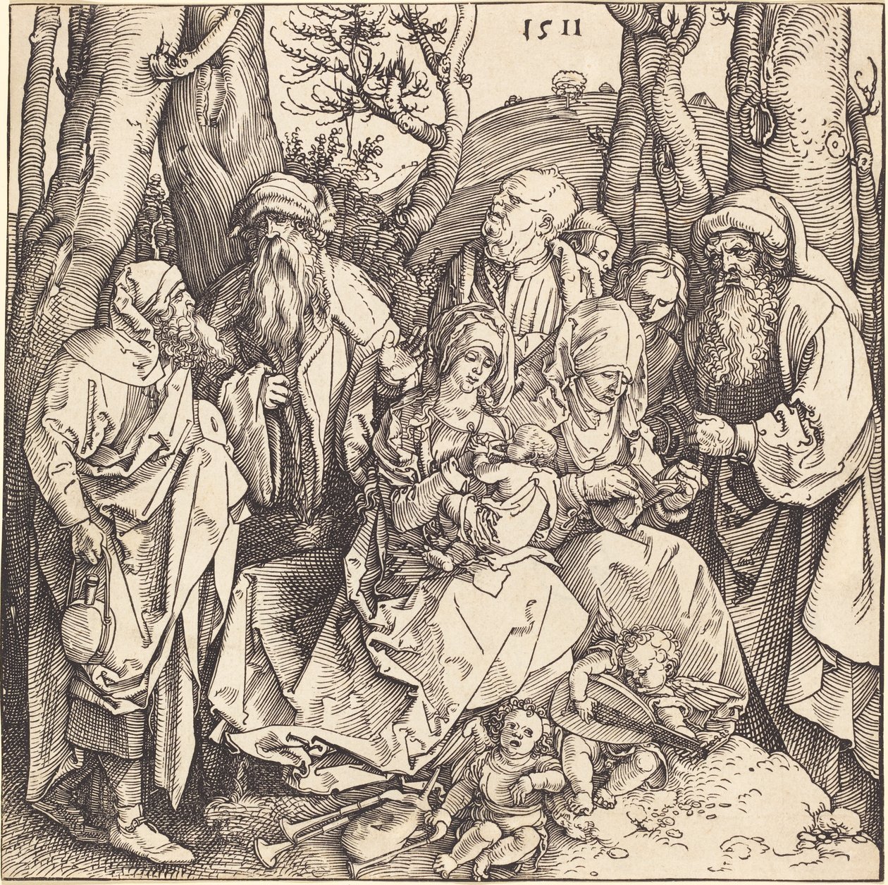 La Sainte Famille avec deux anges musiciens - Albrecht Dürer