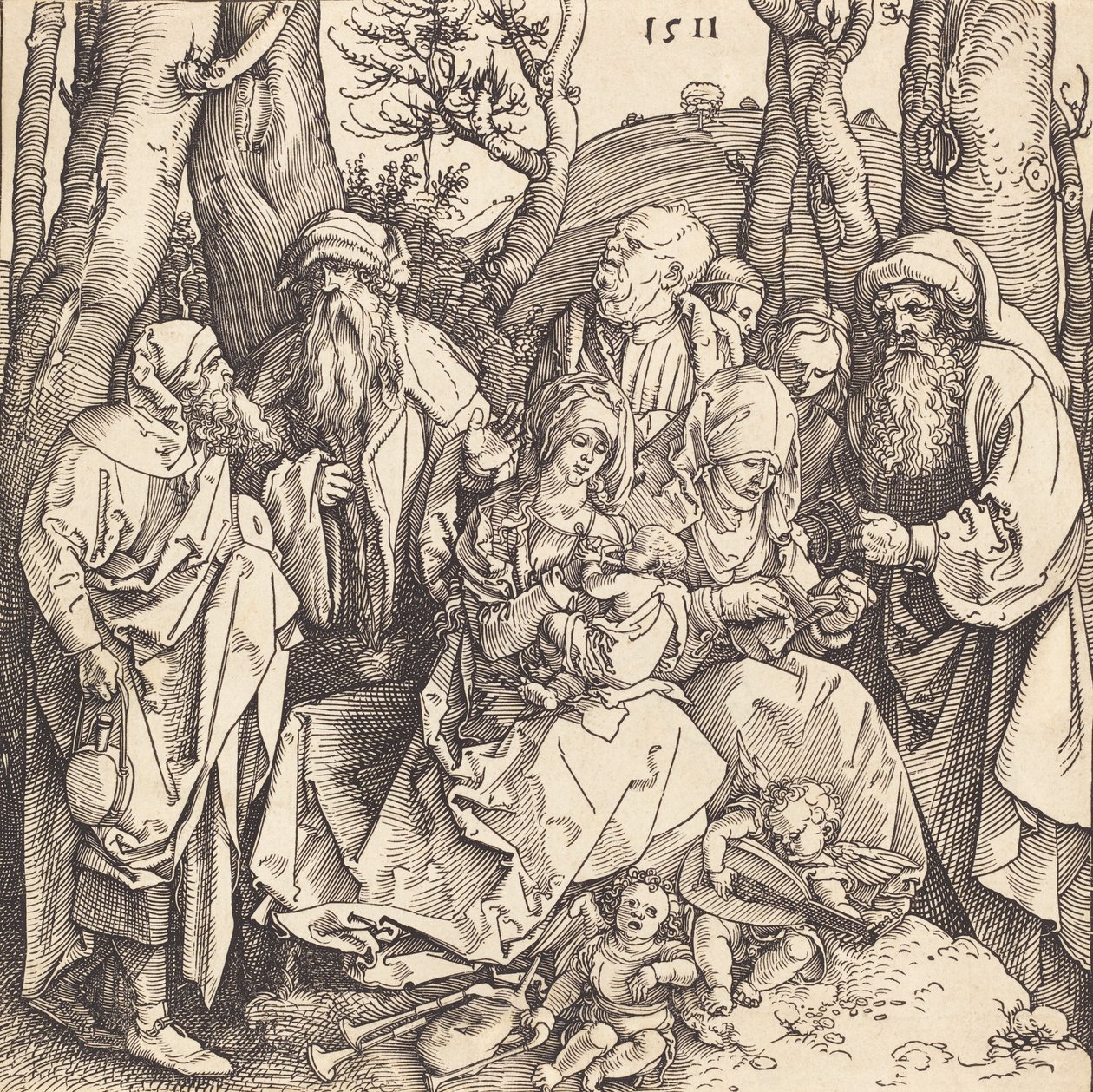 La Sainte Famille avec deux anges musiciens - Albrecht Dürer