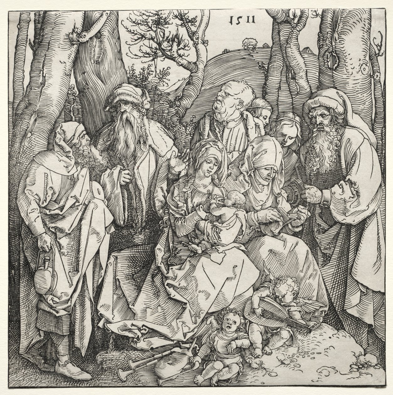 La Sainte Famille avec deux anges musiciens - Albrecht Dürer