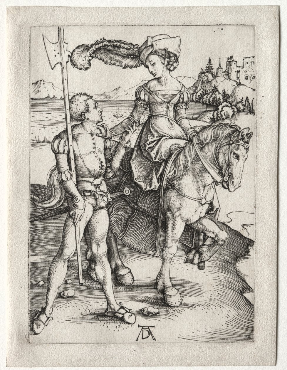 La Dame à cheval et le Lansquenet, vers 1497 - Albrecht Dürer