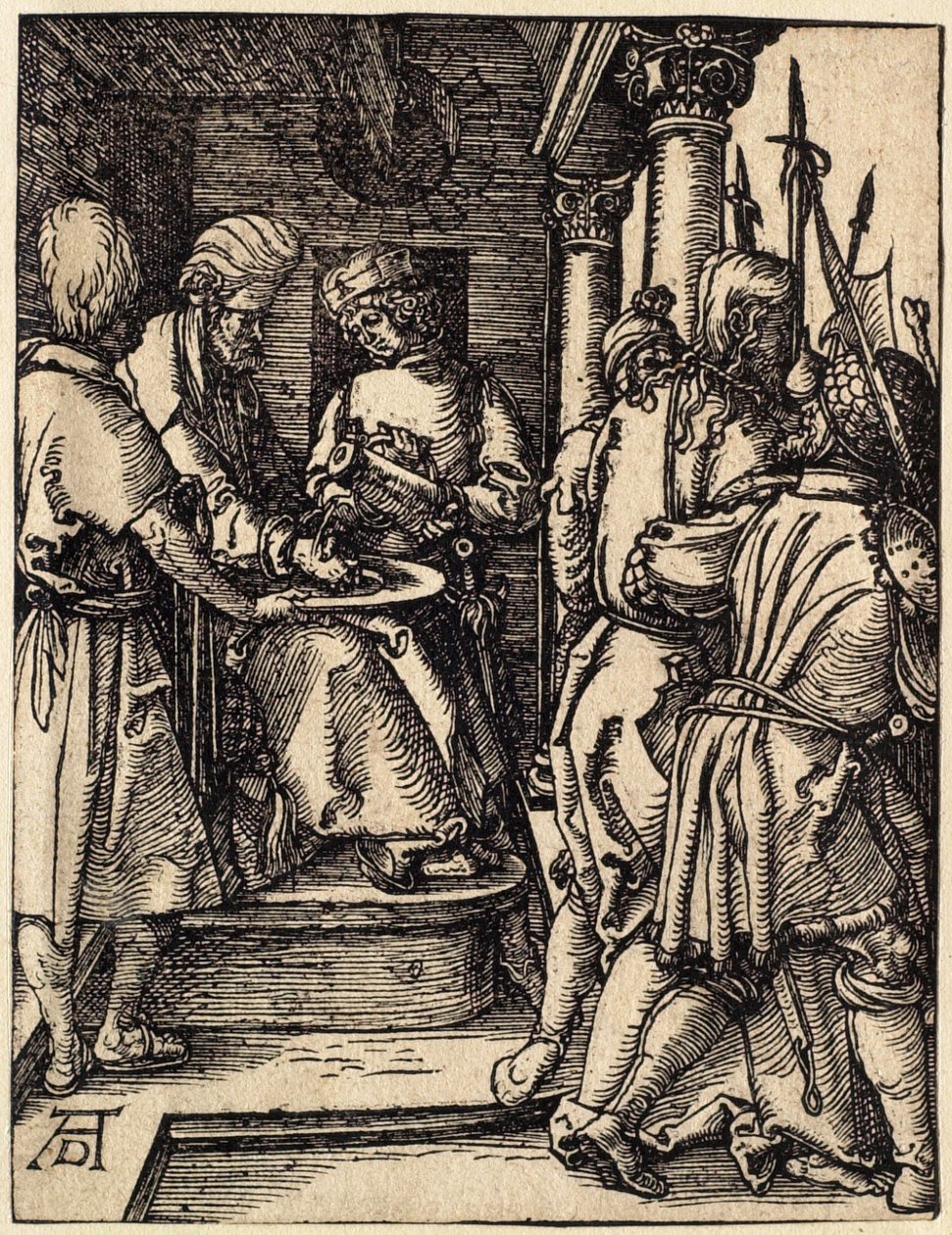 La Petite Passion : Pilate se lavant les mains - Albrecht Dürer