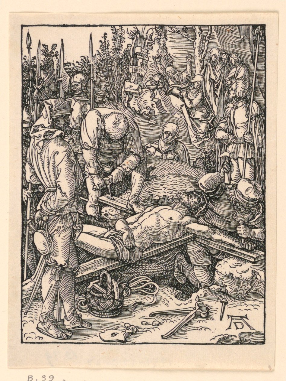 La clouage à la croix, de la série La Petite Passion - Albrecht Dürer